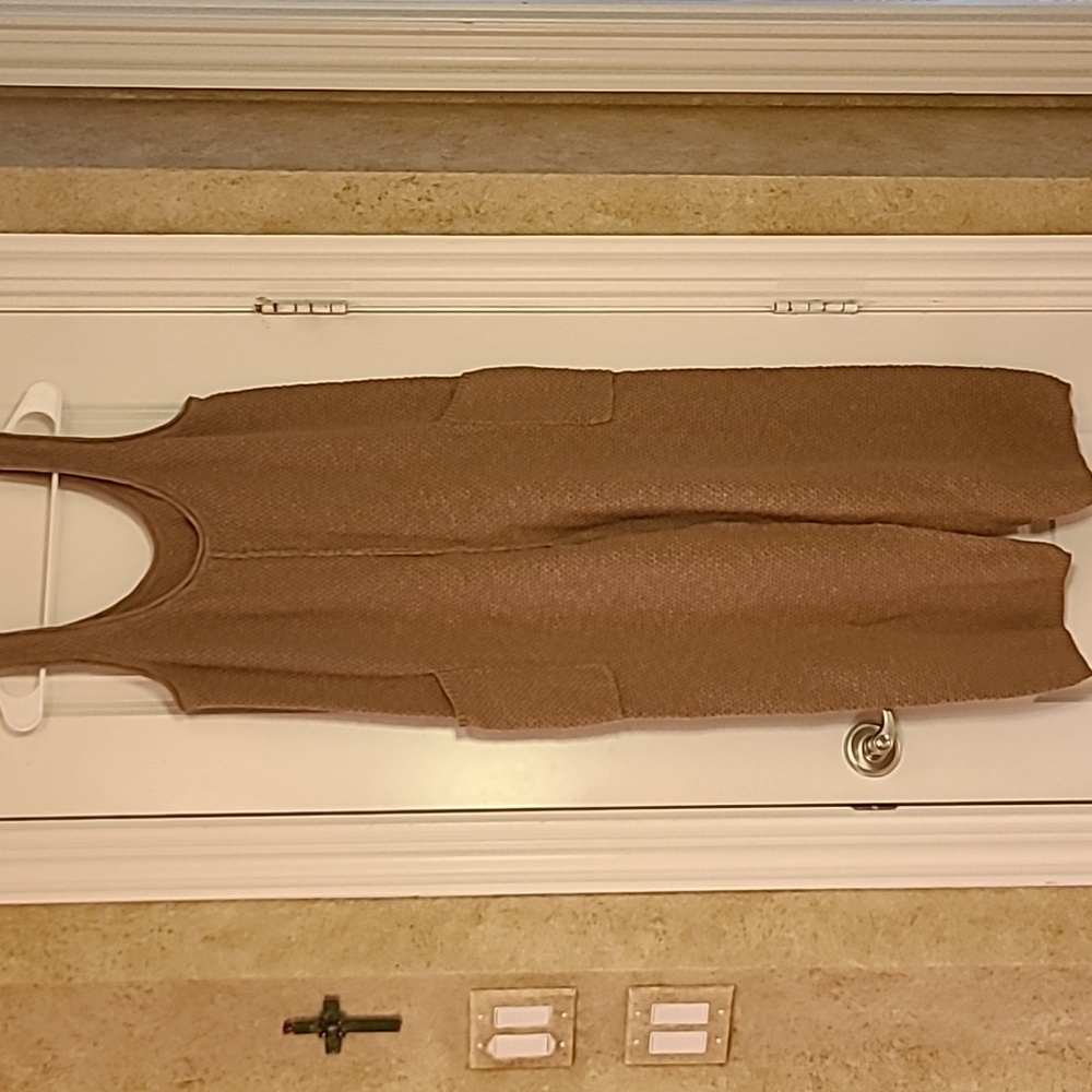 MABLE Sleeveless Knit Crop Urban Hippie Boho Jumpsuit Pockets Mocha Brown Medium - Picture 9 of 14